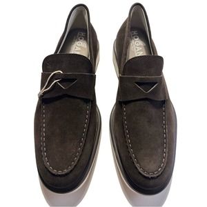 Hogan Dark Brown Suede Loafers